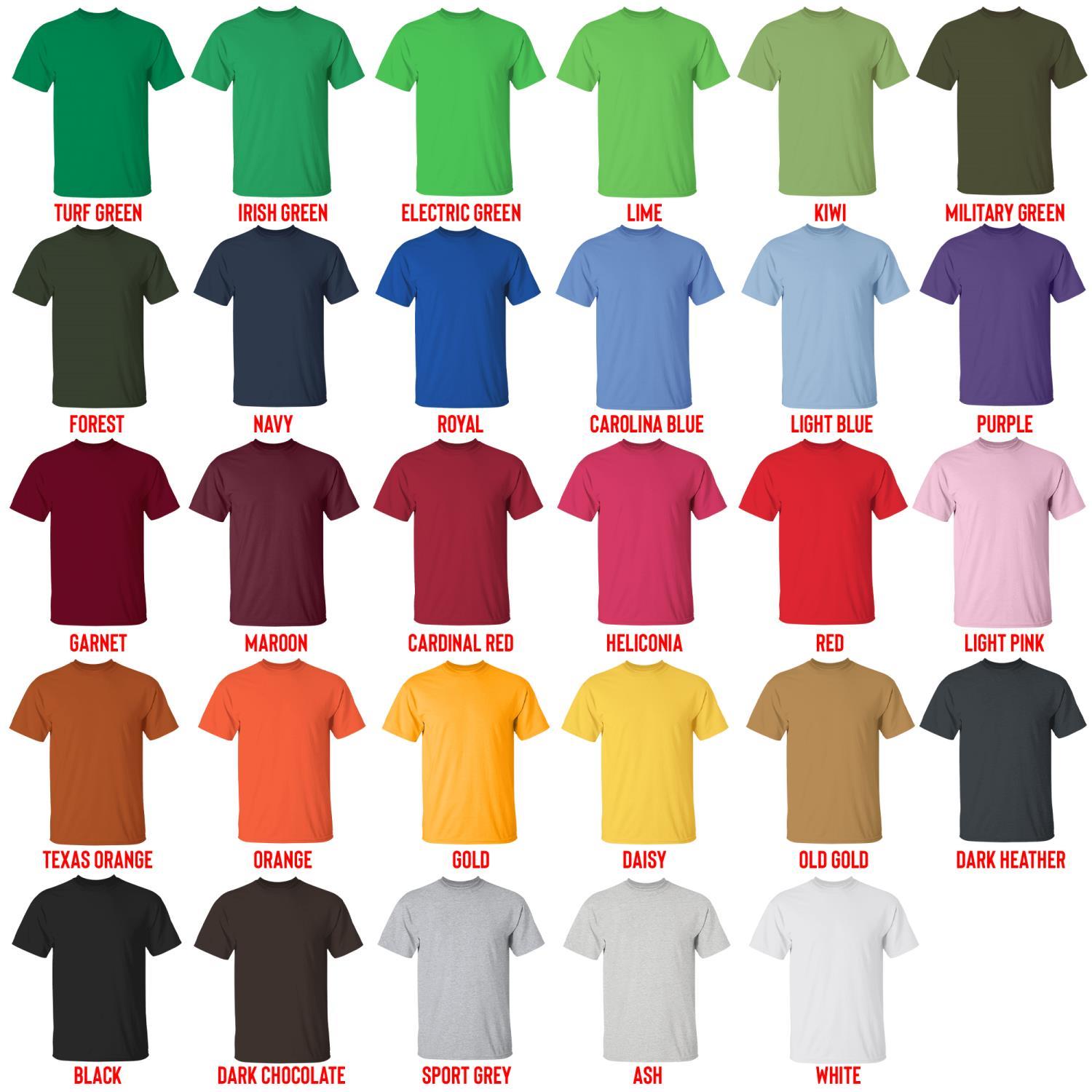 t shirt color chart - Dracula Merch