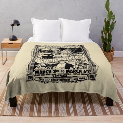 Retro Monsters Throw Blanket