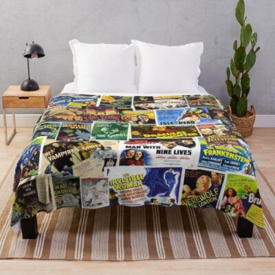 Vintage Horror Throw Blanket