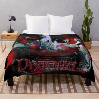Dracula Retro Design Throw Blanket