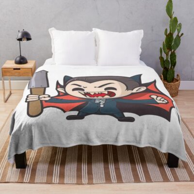 Dracula Playing Throw Blanket
