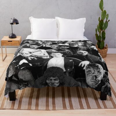 Classic Horror Monsters Throw Blanket