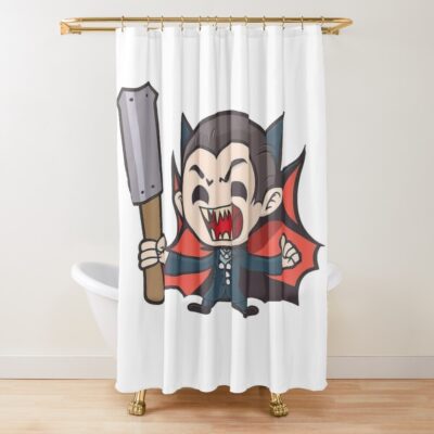 Dracula Playing Shower Curtain