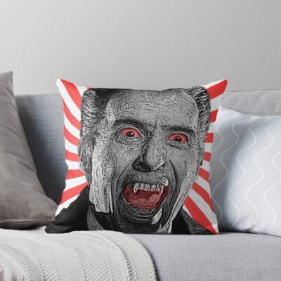 Horror Dracula Throw Pillow