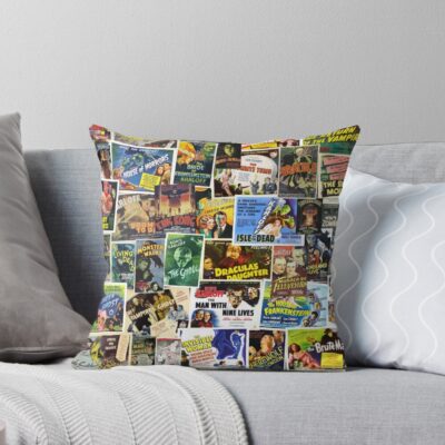 Vintage Horror Throw Pillow